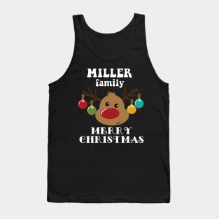 Family Christmas - Merry Christmas MILLER family, Family Christmas Reindeer T-shirt, Pjama T-shirt Tank Top